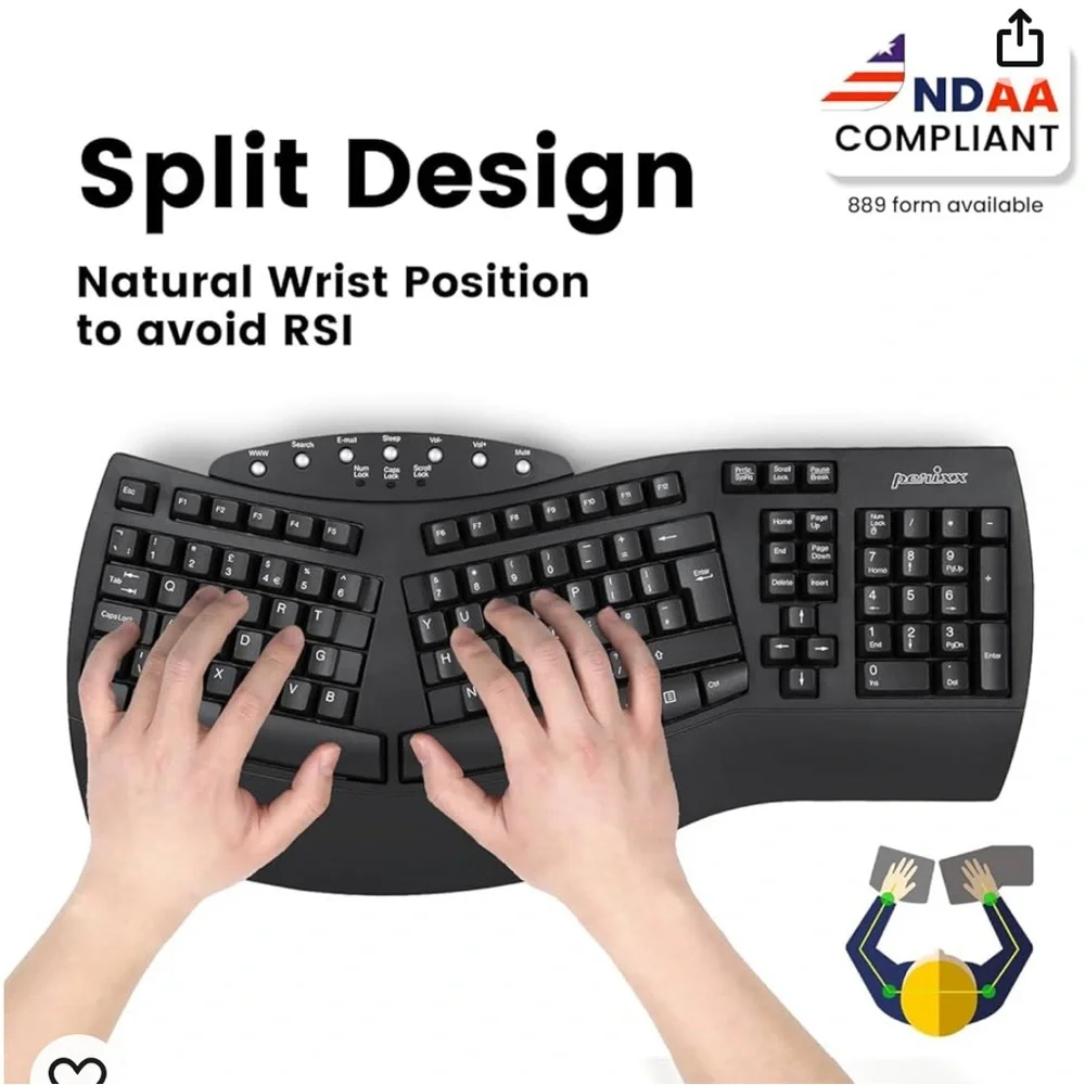 Perixx Periboard-612 wireless ergonomic split keyboard ⌨️